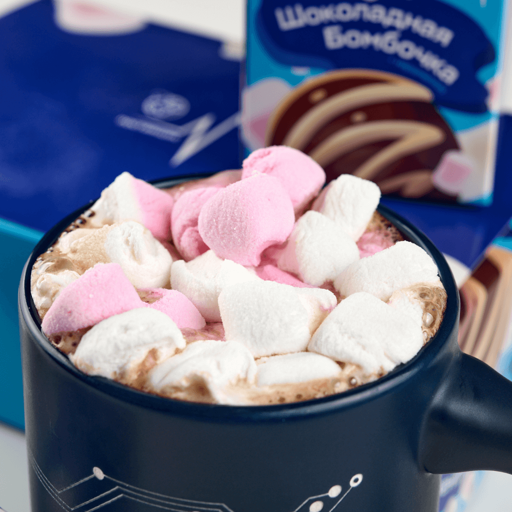 Chocolate bombs with marshmallows