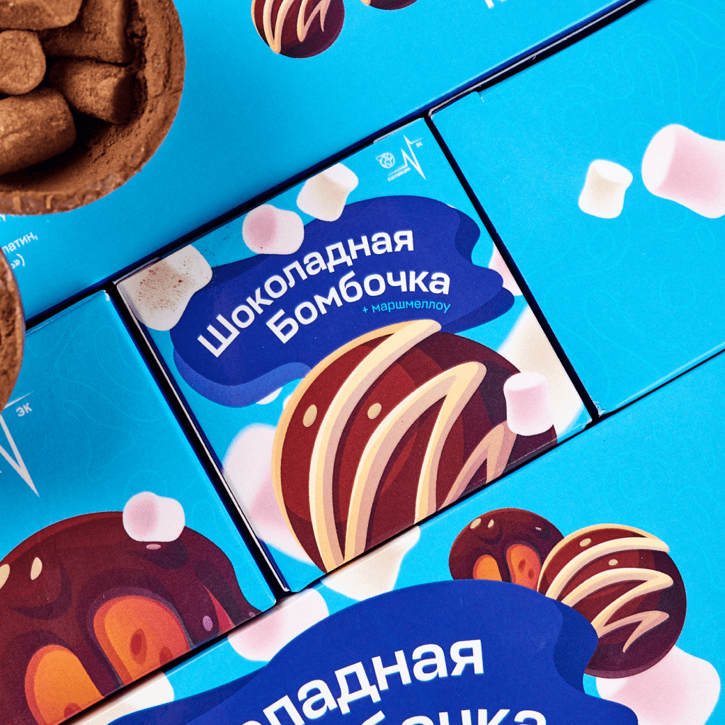 Chocolate bombs with marshmallows