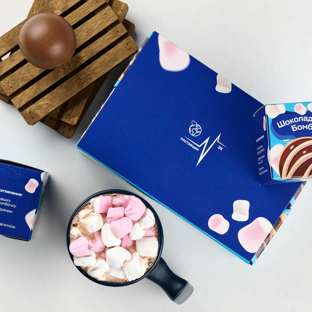 Chocolate bombs with marshmallows