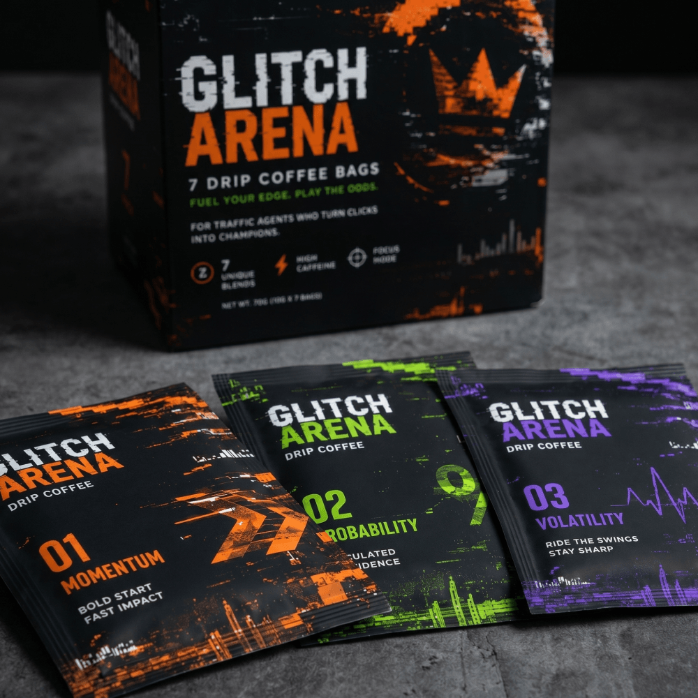 Набор дрип-кофе GLITCH ARENA в фирменной коробке с полным комплектом пакетов